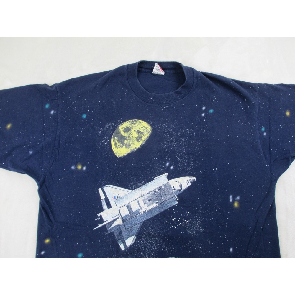 VINTAGE Kennedy Space Center‎ Shirt Mens XL Blue Space Universe USA 1994* - Picture 3 of 11